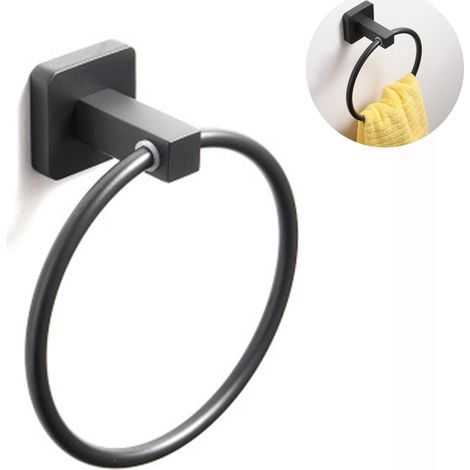 Porte-serviette - Anneau Acier Inoxydable - Fixation Murale - Pour Salle De Bain Cuisine - 17,8 x 15,7 cm - 1 Pièce (1/5)