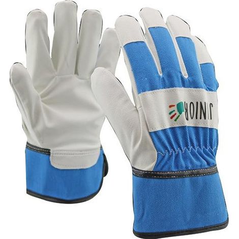 Guanti Di Protezione Del Bambino Pu / Cotone Blu 8-10 Anni