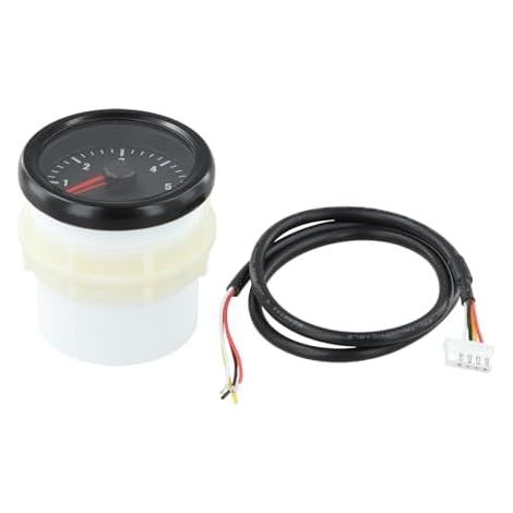Tachymètre de moteur diesel 52 mm 0-6000 tr/min Jauge électrique Tableau de bord Lecture pour tracteurs et générateurs Boîtier en plastique noir (1/5)