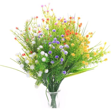 Lot de 6 Plantes artificielles d'haleine de bébé en Plastique pour intérieur et extérieur, Maison, Jardin, Bureau, décoration de Mariage (mélange de Couleurs) (1/5)