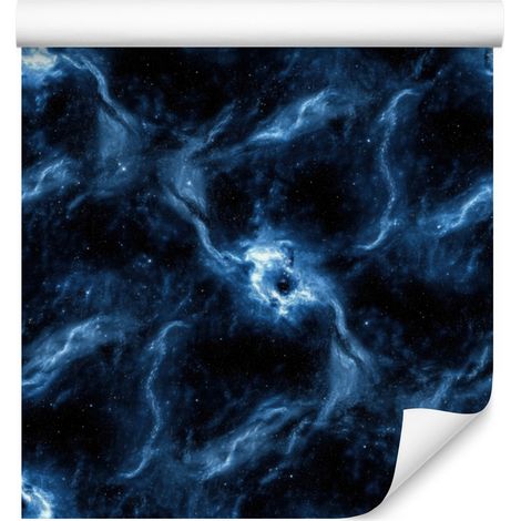 Papier peint aquarelle galaxie bleu marine et noir, détails fins 50 x 1000 cm (1/5)