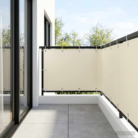 Brise-Vue Balcon Écran de Confidentialité Polyester Enduit PU Crème 1,2 x 15 m - PANGIVO (1/5)