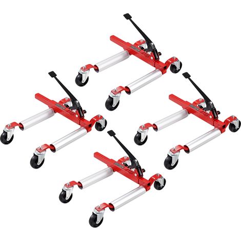 Carro elevador VEVOR, 680 kg, elevador de coches, ruedas de 360°, gato hidráulico, para mudanzas y reparaciones, juego de 4, cabrestante mecánico. (1/2)
