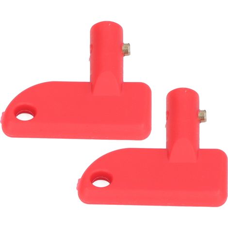Deux mini-batteries rouges à vendre, interrupteur de déconnexion, clé de rechange. (1/5)