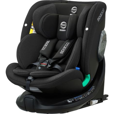 Silla de coche Sparco SK7000I giratoria 360°, color negro, 0-36 kg / 40-150 cm