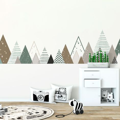Stickers muraux enfants - Décoration chambre bébé - Autocollant Sticker mural géant enfant montagnes scandinaves TINAKA - 40x65cm (1/5)
