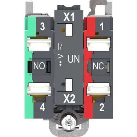 Pulsante luminoso LED Harmony XB4 rosso Ø22 1NC+1NA 24VACDC Push In - XB4BW34B55
