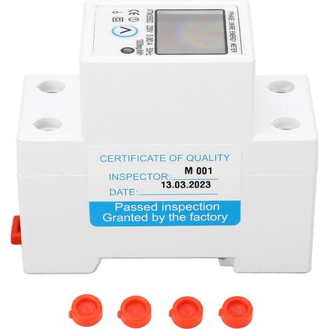 Compteur électrique numérique rail DIN détection tension courant fréquence énergie électronique avec remise à zéro (1/5)
