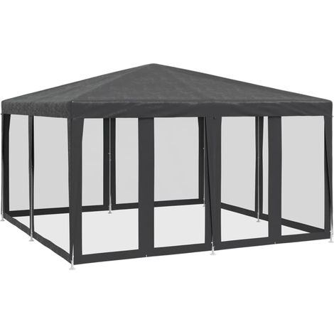 Tente de fête avec 8 parois latérales en maille anthracite 4x4m (1/5)