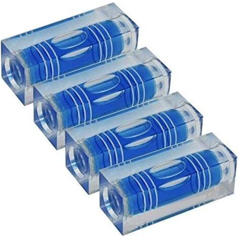 FENOPLASTICALot de 4 mini niveaux à bulle haute précision à trois lignes - 40 x 15 x 15 mm - Bleu (1/4)