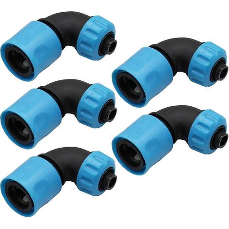 Raccord rapide coudé à 90 degrés, 16 mm, ABS pour irrigation de jardin (1/5)