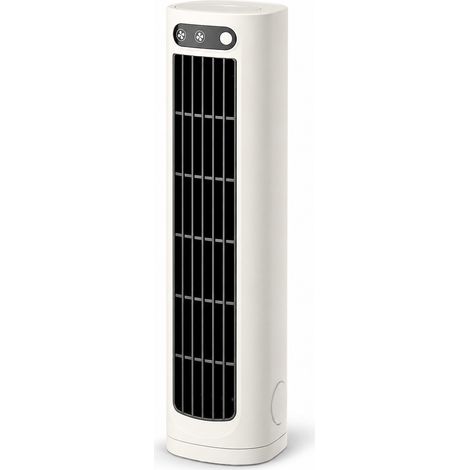 Tragbarer kompakter turmloser Schreibtischventilator ohne Flügel cremebeige (1/5)