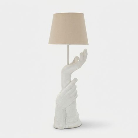 Lámpara de mesa de diseño en polirresina y tela Life (1/5)