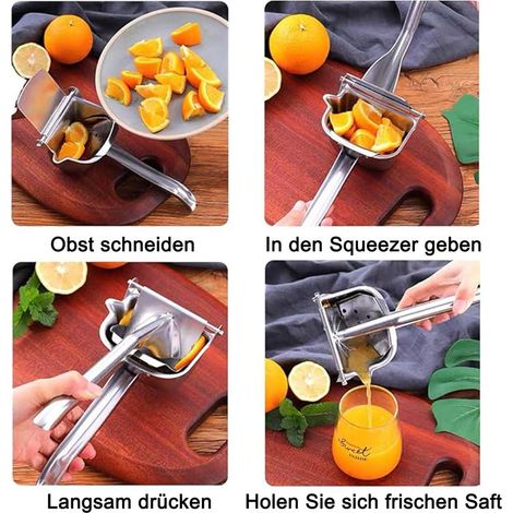 Zitronenpresse aus Edelstahl, Zitruspresse, manuelle Zitruspresse, robuste manuelle Zitruspresse