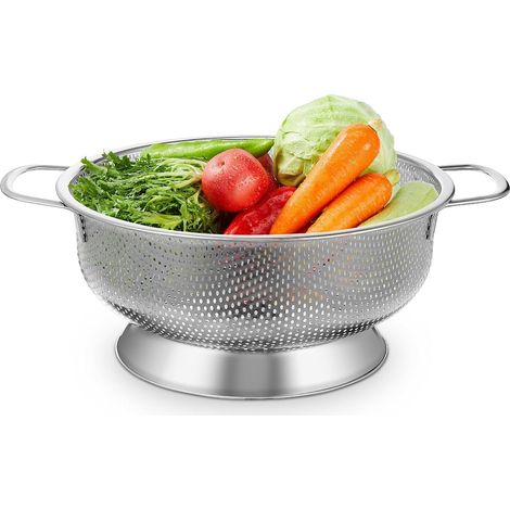 Passoire en acier inoxydable avec pieds, panier d'égouttage de cuisine à mailles fines pour pâtes et aliments. (1/4)