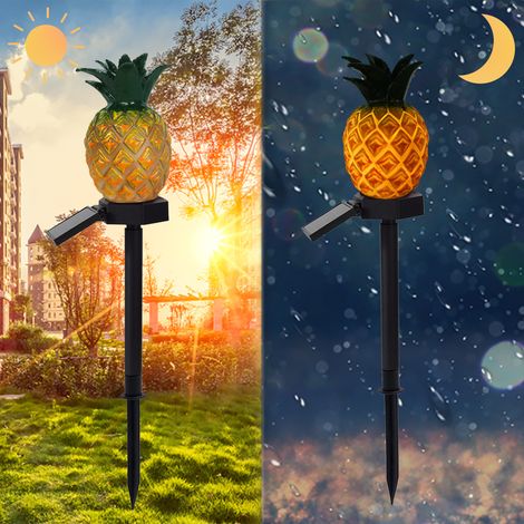 Decorative Solar Lights for Outdoor Garden, 2 Pack Waterproof Pineapple Landscape Lights, Solar Land (1/5)