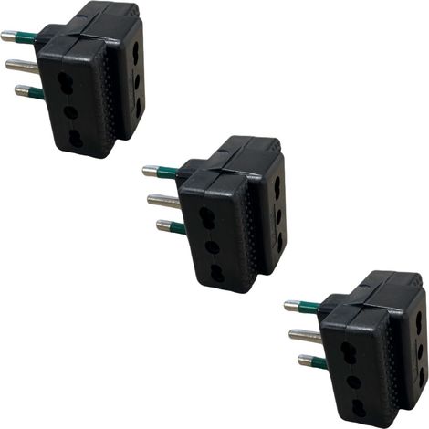 gloca Set 3 Adattatori 3 Prese Con Spina 16A Colore Nero Standard Italiano (1/4)