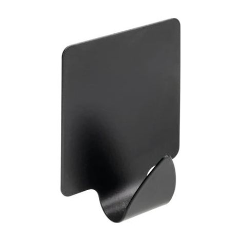 Hettich Garderobenhaken Edelstahl 41 x 35 mm selbstklebend schwarz - 2 Stück