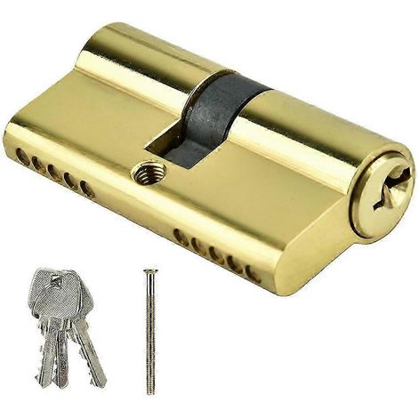 Nouveau cylindre de serrure antivol double ouverture en cuivre de 60 mm avec clés (1/5)