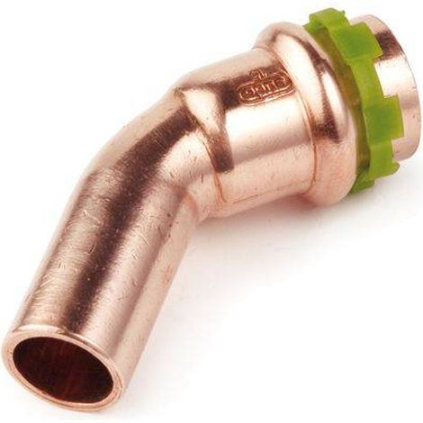 Kupfer Pressfitting Sudo-Press Winkel 45° 15 mm innen/außen Kontur V DVGW