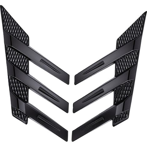2-Piece Rear Windshield Side Splitter Trim, 3D Gloss Black Louvered Decoration Covers, Rear Window Styling Accessory (1/5)