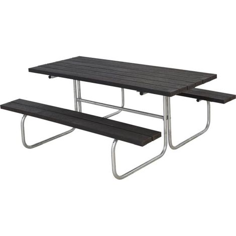 Plus Kombimöbel Classic 180 x 155 x 73 cm Kunststoff, schwarz strukturiert Gartenmöbel-Set