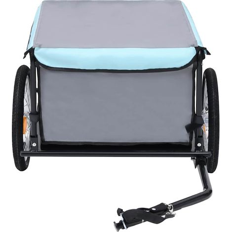 vidaXL Remolque para bicicletas gris y azul 65 kg (1/2)