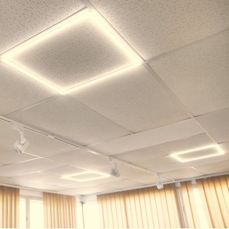 Jandei - 2x cadre lumineux LED blanc chaud 3000K 48W panneau de faux plafond 60x60 2 unités Panneau LED (1/5)