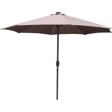 Ombrellone  marrone diritto rotondo 2,92 x 2,92 m led MANAROLA