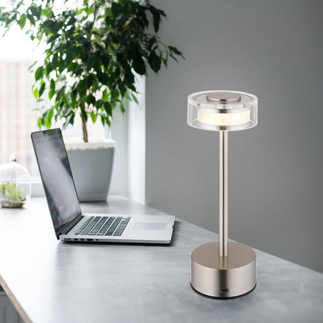 Lampe de table lampe de chevet lampe de table variateur tactile lampe de lecture LED batterie H 23,5 cm