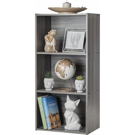 Iris Ohyama, Regale, Bücherregal, gelegentliche Möbel, CX-3  Graue Eiche, W29 x D41,4 x H87,9 cm