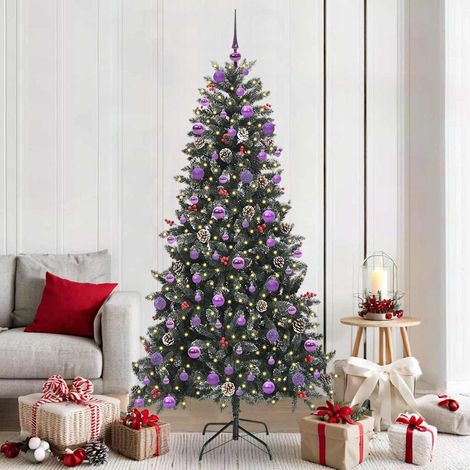 vidaXL Artificial Christmas Tree with 300 LEDs with Stand Green 210 cm (1/5)