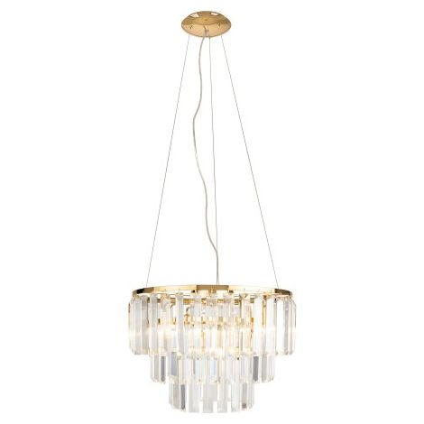 Lampadario oro glamour cristallo 42cm 9xG9 MONACOP Maxlight