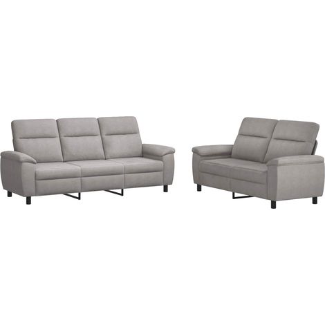 Sofa-Set 2 pcs Wolkengrau Stoff vidaXL