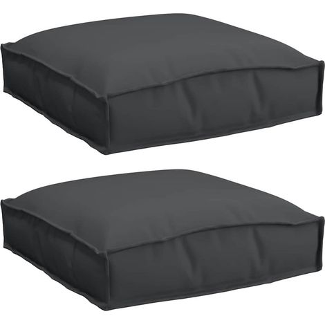 Coussin 2 pcs Noir 40 x 40 x 8 cm Tissu Oxford (1/5)