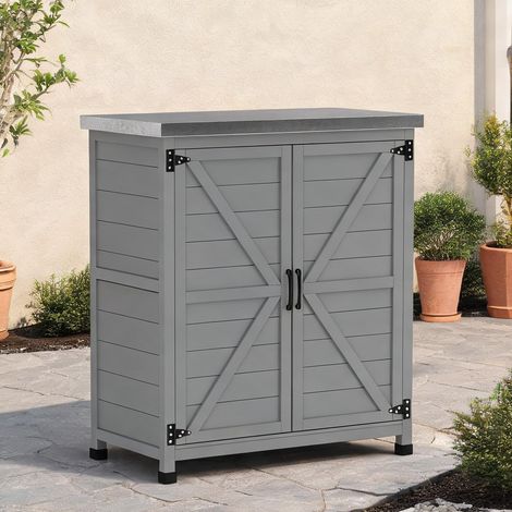 Armoire de jardin en bois massif avec plan de travail 79 x 43 x (1/5)
