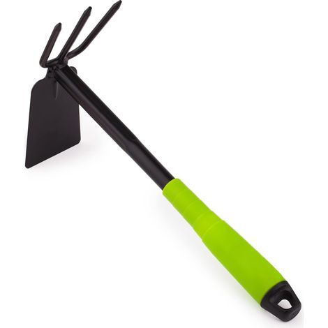 Steel Garden Hoe – Double Hoe with Blade and 3 Teeth for Softening Weeding and Digging – Garden Hand Hoe – 65 mm Wide (1/4)