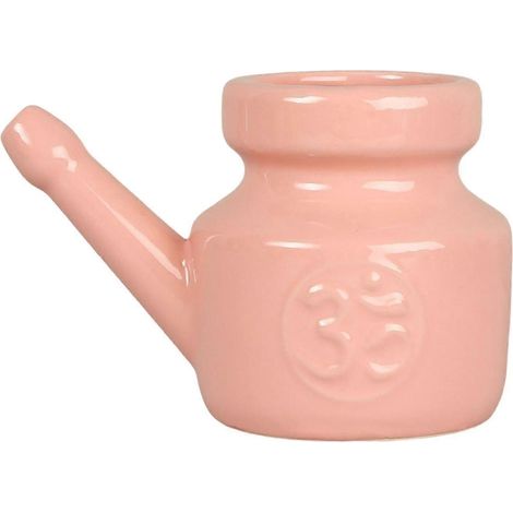 Pot Neti en céramique, portable et confortable pour le nettoyage du nez (rose) (1/5)