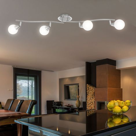 Elegante plafoniera a 4 foglie lampada sala da pranzo cromata mobile Globo DORA 5963-4 (1/5)