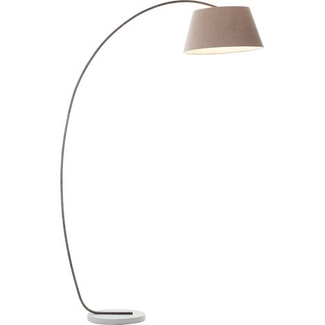 BRILLIANT lampadaire Brok bow 2.0m marron / gris 1x A60, E27, 60W, adapté aux lampes standard (non incluses) Échelle A ++ à E Pivotant avec pédale / tête (1/5)