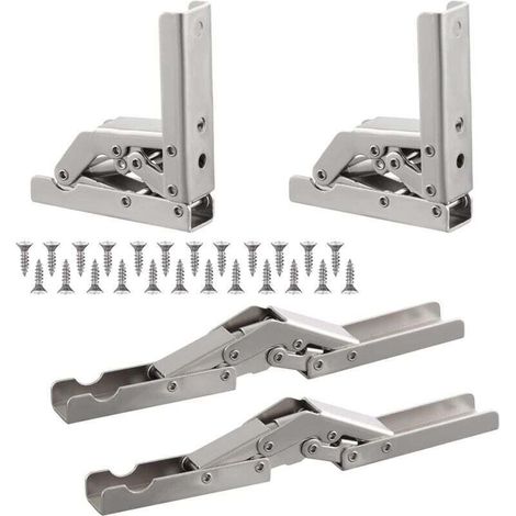 équerre Pliante Robuste, 4PCS Support Console Pliable, Supports D' étagères Pliants Charge, Lourds Support Console Pliable Rétractable Equerre Etagere Pour Plateaux de Table Table Pliante (1/4)