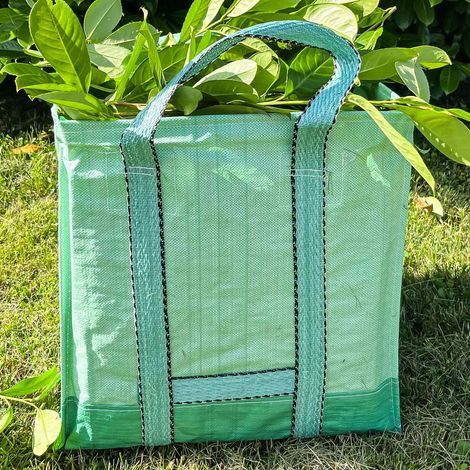 TECPLAST Reinforced Green Waste Bag 148L - SC175JD - Square - Green - PRO Quality - Foldable Garden Bag for Plants (1/5)