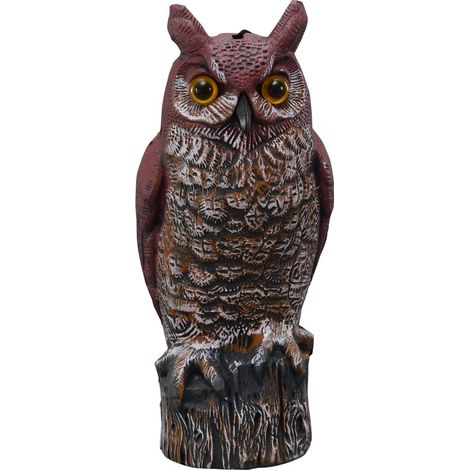 Vogelabwehr-Eule, Kunststoffimitation, braun, 17x15x41cm, Eulen-Gartendekoration, Tierornament, Jagdwerkzeug. (1/5)