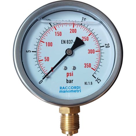 Manómetro inferior MG1-100 25 bar rosca 1/2" (1/5)