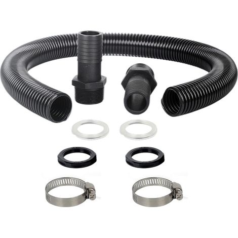 Kit de Raccordement Tuyau de Descente Recuperateur d'eau Pluie,ave 1m 38 mm Tuyau de Connexion et Accessoires Montage,Kit Raccordement pour Raccord 2 Bout Eau,Réservoirs d'eau,Barils de Pluie (1/3)