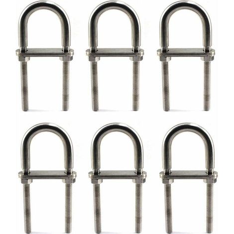 M6 x 90 mm U-Bügel aus Edelstahl 304 – 6er-Pack – Korrosionsbeständig für feuchte Umgebungen – M6x90 (1/5)