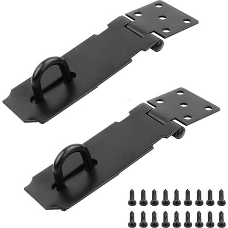 2 Pièces Porte Cadenas, Cadenas de Sécurité Fermoir, Moraillon de Loquet Porte, Fermoir pour Cadenas en Acier Inoxydable, Moraillon Agrafe avec Vis, pour Cadenas, Armoires, Portails, Placard (1/5)