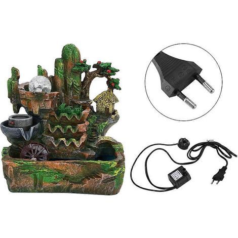 Fontaine de bureau décorative avec effet brume, rocaille paysage réaliste, ornement zen apaisant (1/5)
