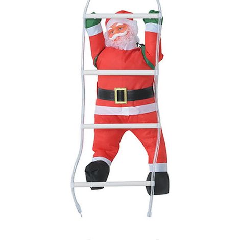 Juguete eléctrico colgante de cuerda para trepar con luz LED de Papá Noel, decoración navideña para el hogar y la oficina. (1/5)