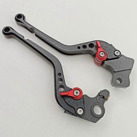 Convient aux motos Ducati, Scrambler, sans modification, freins réglables en alliage d'aluminium, leviers de guidon (longs, noirs) (1/5)